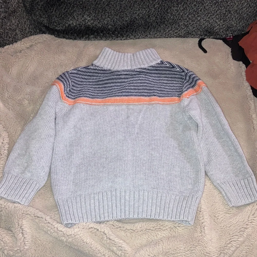 🎉4 for $20 Gymboree Boys Happy Harvest Gray Striped Sweater, XS (4)